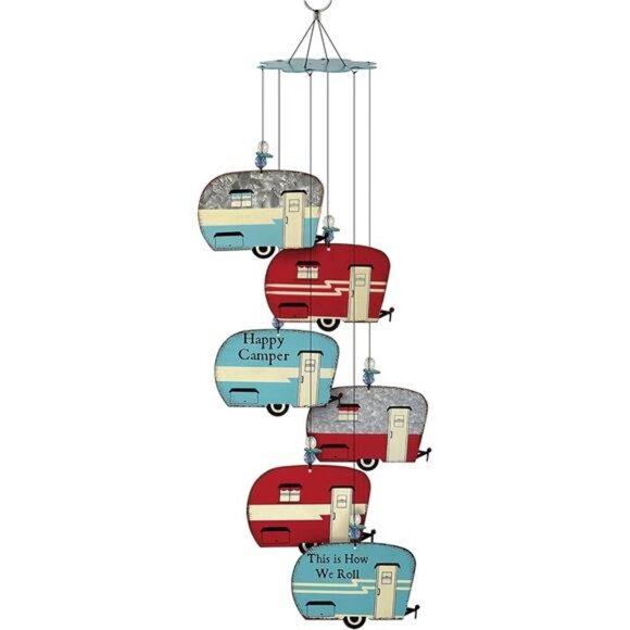 Wind Chimes Camper Trailer RV Decor Galvanized Metal - Picture 1 of 3